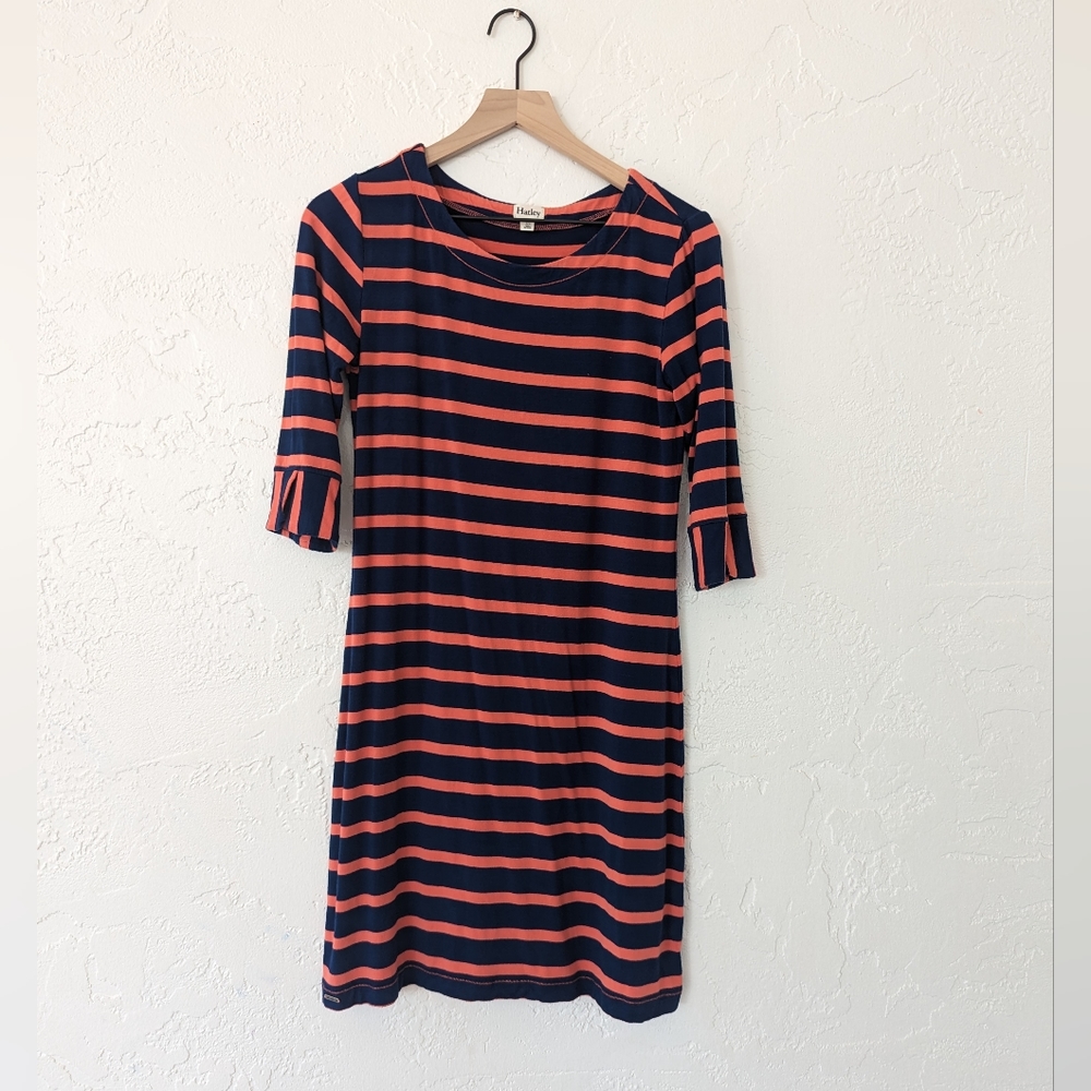 Hatley navy/pink three quarter sleeve mini dress size small